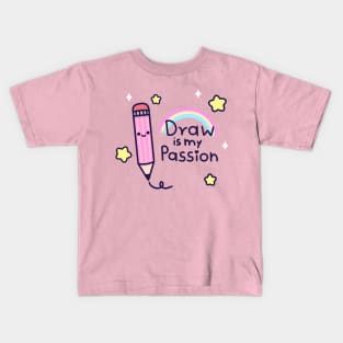 Draw is my passion Kids T-Shirt